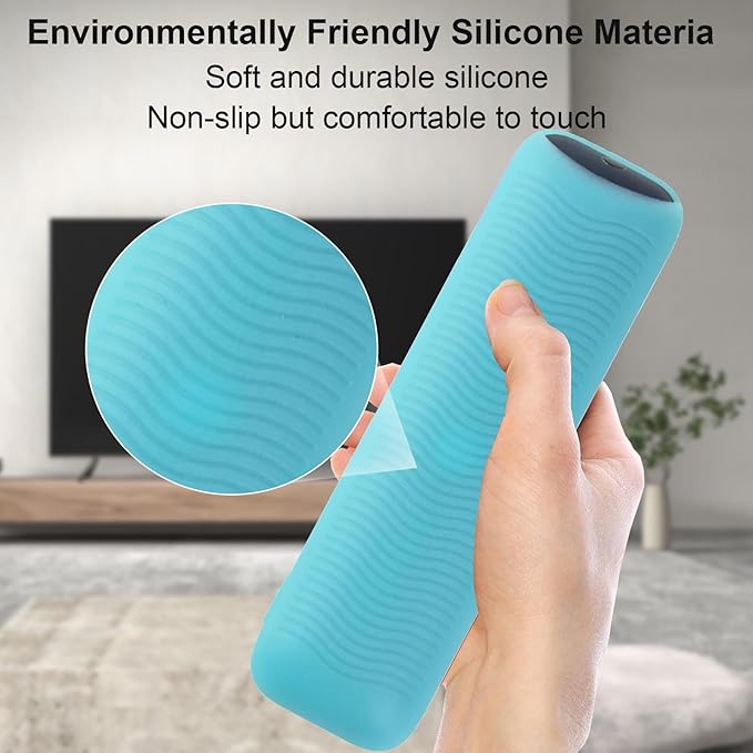 Glow Blue Remote Case for 2025 Onn Google TV Box 4K pro Remote, Silicone Sleeve Compatible with Onn Google TV Remote Washable an-ti Lost Anti-Slip Skin-Friendly
