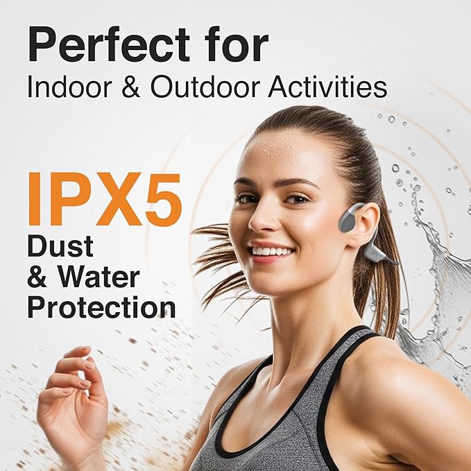 Puro Sound Labs PuroFree Bone Conduction Headphones – Bluetooth 5.3 with Built-in Mic, Sweatproof & IPX5 Waterproof, 6-Hour Battery Life, Lightweight Open Ear Headphones for Running, Sport & Fitness