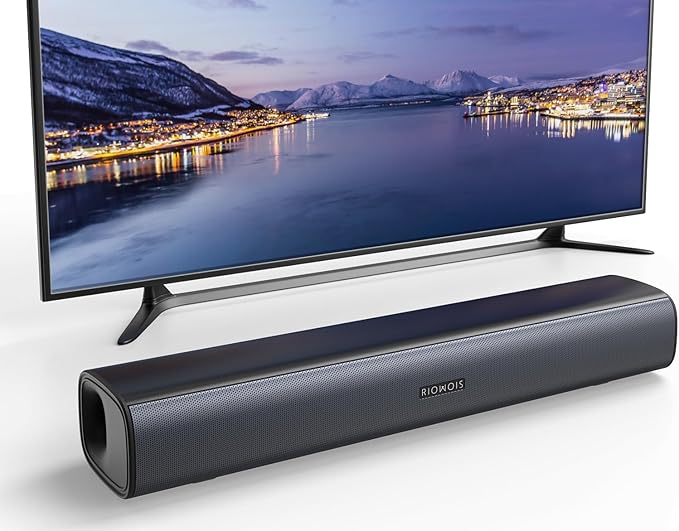 Sound Bar for Smart TV, Soundbar for TV with Bass Reflector and Easy Set up, Home Audio Surround Sound System for TV PC Projector, Wall Mountable