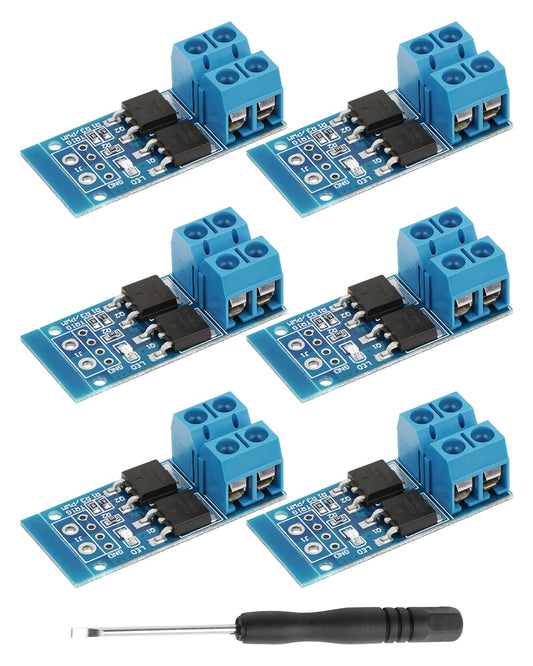 400W Dual High-Power MOSFET Trigger Module, 0-20KHz PWM Motor Controller, 5V-36V 15A(Max 30A) DC Motor Speed Controller for Arduino, DIY Projects（6Pack）