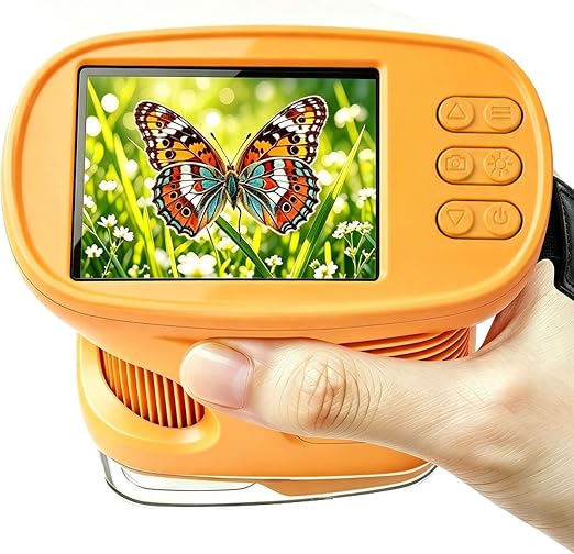 1000X Handheld Microscope for Kids,Mini Pocket Digital Microscope-Yellow