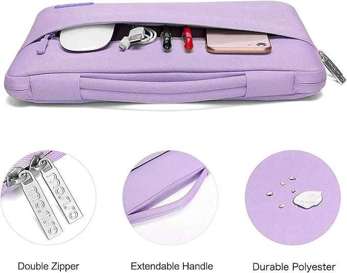 MOSISO Compatible with MacBook Air 13 inch Case M5 2026 M4 2025 M3 M2 2024-2022 A3449 A3240 A3113 A2681,Hard Shell&Sleeve Bag&Keyboard Skin&Webcam Cover&ScreenFilm for MacBook Air 13.6, Purple