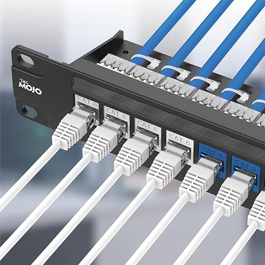 Tecmojo UL Listed 1000 Mbps Cat6 Keystone Jack Insert 25 -Pack, 180 Degree Punch Down RJ45 Keystone Jack Adapter Slim Profile for Patch Panel & Wall Plate, Blue