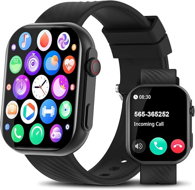 Smart Watch for Men Women (Answer/Make Calls), 2.0" Fitness Tracker with 100+ Sport Modes, Heart Rate/Sleep Monitor, Pedometer, SpO2, IP68 Waterproof Smart Watch for Android iOS Phones