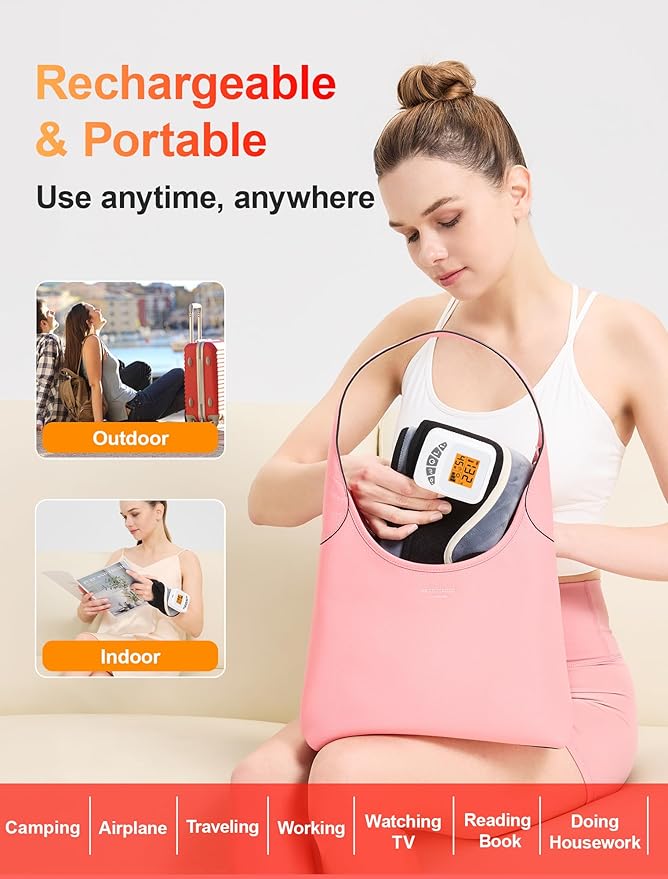 CAMECO 5000mAh Rechargeable Heated Wrist Massager for Carpal Tunnel, 104℉ - 140℉ Cordless Wrist Heating Pad with Massage for Arthritis Pain Relief, Vibration Heated Wrist Brace Wrap for Women & Men