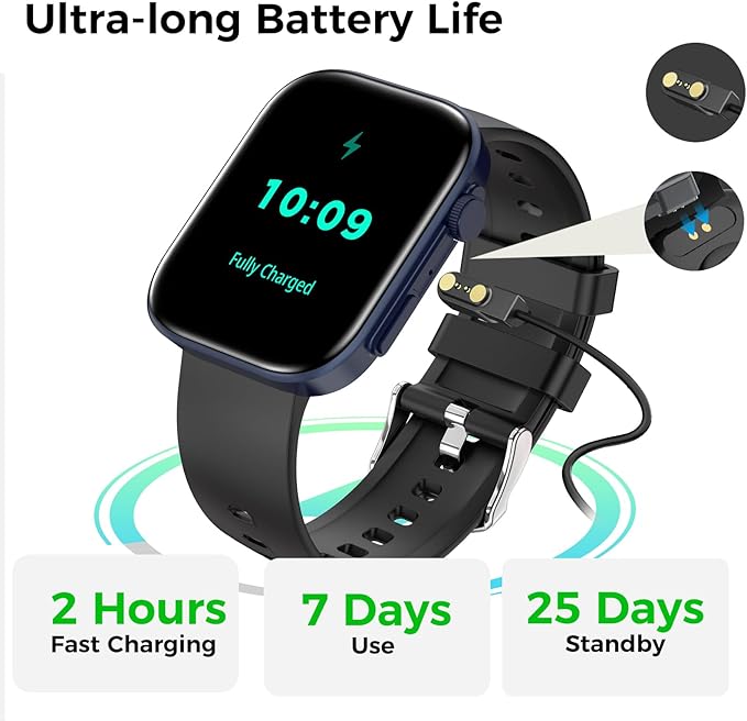 Smart Watches for Men Women, 2.01" HD Screen with 200+ Watch Faces, Heart Rate/SpO2/Sleep Monitor, 123 Sports Modes, IP68 Waterproof Fitness Tracker, Make/Answer Calls, Compatible with Android iPhone