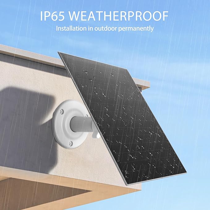 Nicesolar 8W USB-C Solar Panel for Security Cameras, IP65 Waterproof Outdoor Solar Panel with Adjustable Bracket, Compatible with Rechargeable Battery Cameras