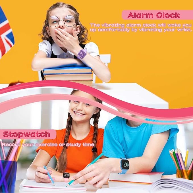 LED Kids Multifunction Steps Counting Watch, Digital Watch, Non-Bluetooth Pedometer Watch, Stopwatch, Alarm Clock, Calories for Women Children Girls Boys