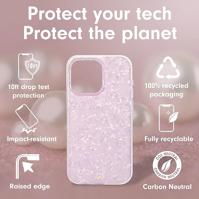 Sonix Case for iPhone 15 Pro | Compatible with MagSafe | 10ft Drop Tested | Pink Pearl Tort