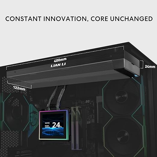 Lian Li Hydroshift II 360 CL ARGB Liquid CPU Cooler - 360mm AIO - 3.4" IPS LCD Square Screen - Daisy-Chain - Low-Noise - Intel LGA 1851/1700, AMD AM5/AM4-3X CL120 ARGB Fans - Black (HS2LCDS36CB)