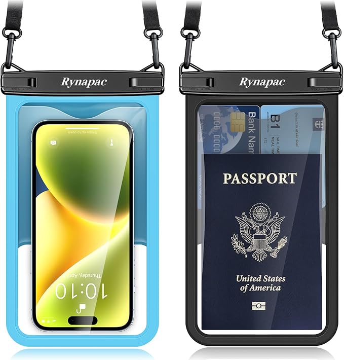 [Up to 8.5"] Waterproof Phone Pouch Bag - 2 Pack IPX8 Waterproof Phone Case for iPhone 17 16 15 14 Pro Max Galaxy S26 S25 Ultra, Touchscreen & Underwater Photography, Beach Cruise Travel Essentials