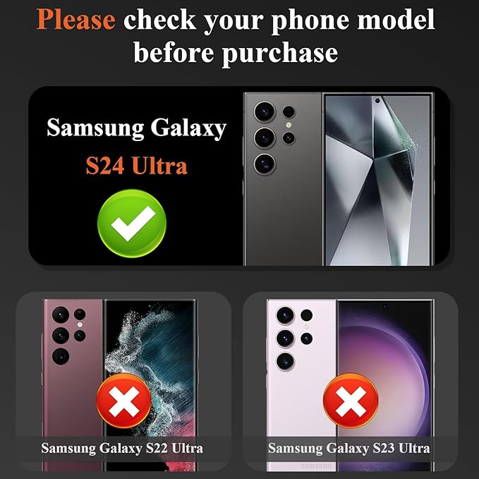 YWXTW 3 Pack Camera Lens Protector for Samsung Galaxy S24 Ultra, Anti Scratch Full Coverage 9H Tempered Glass S 24 Ultra Camera Cover Screen Protector, Case Friendly
