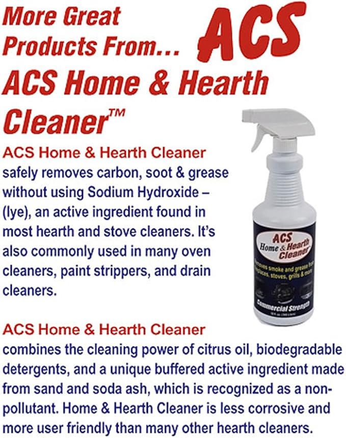 ACS Home & Hearth Cleaner - Biodegradable Citrus Spray for Glass, Grill, Stove - 22 Fl Oz