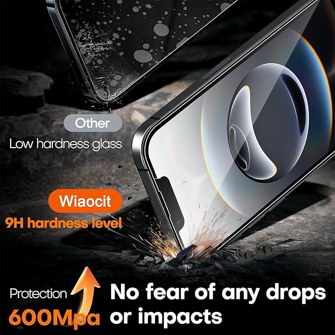 Wiaocit 3 Pack Tempered Glass Screen Protector for iPhone 16e/iPhone 17e with 3 Pack Camera Lens Protector, 9H Hardness, Bubble Free, Case Friendly