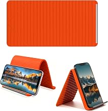 Foldable Silicone Phone Stand, Orange, Anti-Slip, Multi-Angle