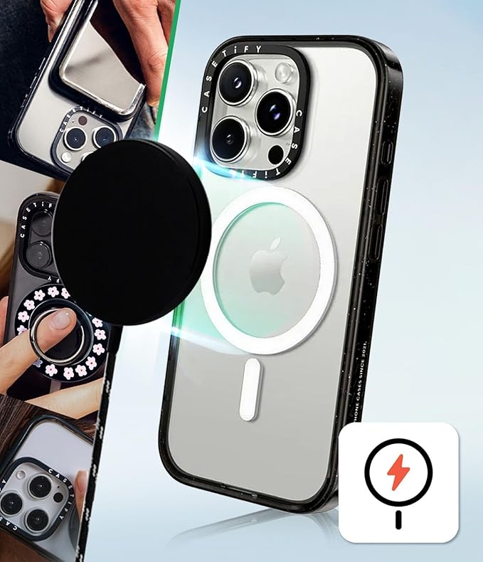 CASETiFY Impact iPhone 16 Pro Case [4X Military Grade Drop Tested / 8.2ft Drop Protection/Compatible with Magsafe] - Virgo - Clear Black