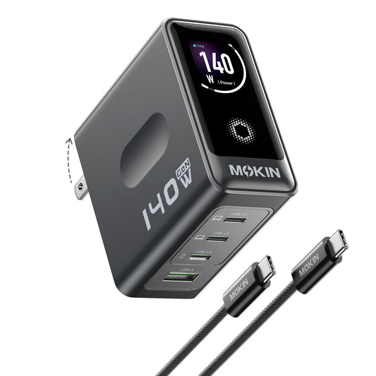 MOKiN 140W USB C Charger, 4-Port Smart Display GaN F | Charging & Powe - Image 1