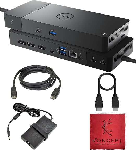 WD22TB4 Dell Thunderbolt 4 Dock 40Gbps USB-C/USB A - Dell Docking Station Dual Monitor with 180W, HDMI & DisplayPort Cable - Supports 4K Displays & Upto 3 Monitors (Renewed) - Image 6