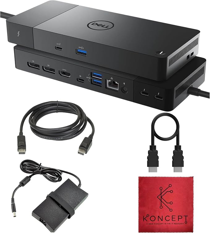 WD22TB4 Dell Thunderbolt 4 Dock 40Gbps USB-C/USB A - Dell Docking Station Dual Monitor with 180W, HDMI & DisplayPort Cable - Supports 4K Displays & Upto 3 Monitors (Renewed) - Image 8
