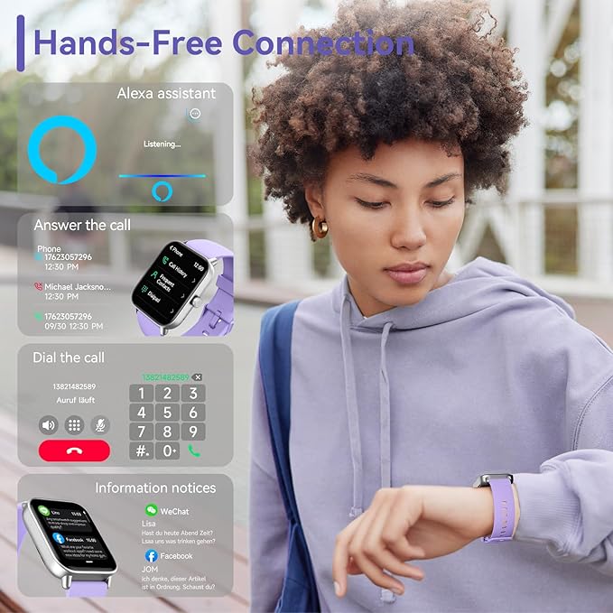 Smart Watch for Men Women Android & iPhone, Alexa Built-in, IP68 Waterproof Fitness Tracker with Bluetooth Call (Answer/Make), 1.8" Smartwatch with Heart Rate/SpO2/Sleep Monitor, 110+ Sports Mode