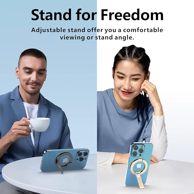 ZXM Magnetic Phone Kickstand for Magsafe, Phone Kickstand Attachment, X1 Magsafe Stand for iPhone 16/16 Plus/16 Pro/16 Pro Max,15/14/13/12 Series&Huawei,Samsung