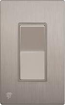 ENERLITES Brushed Nickel Single Pole Decorator Light Switch, 15A, 1 Pack - Image 1