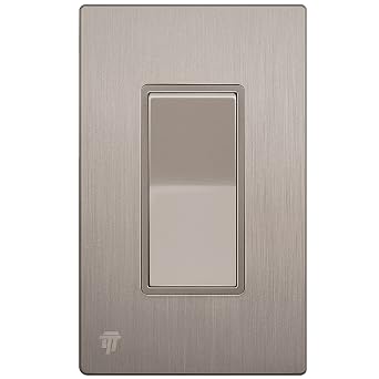 ENERLITES Brushed Nickel Single Pole Decorator Light Switch, 15A, 1 Pack