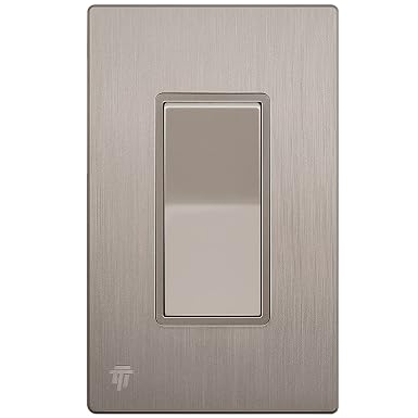 ENERLITES Brushed Nickel Single Pole Decorator Light Switch, 15A, 1 Pack