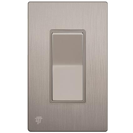 ENERLITES Brushed Nickel Single Pole Decorator Light Switch, 15A, 1 Pack