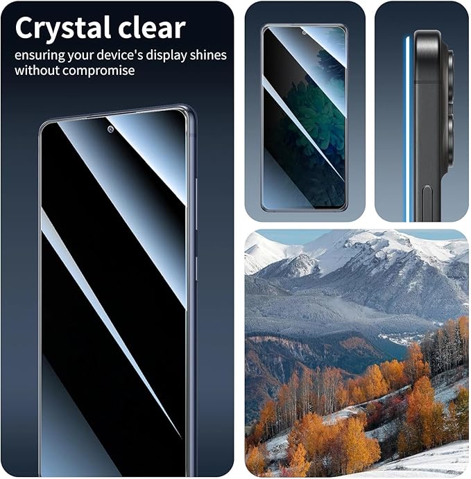 Privacy Screen Protector for Samsung Galaxy S20 FE, Anti-Spy Tempered Glass, 9H Hardness Anti-Scratch, 2.5D Curved Edges, Bubble-Free Case Friendly - 3 Pack