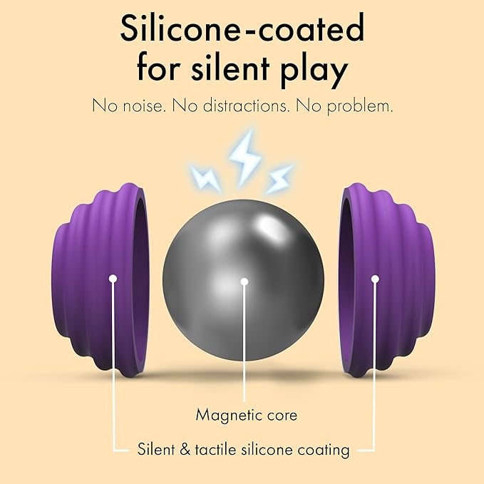 ONO Signets – Silicone Magnetic Balls with Textured Dimples, Bumps, and Waves | Fun to Play with Fidget Toy for Adults | Help Relieve Stress, Anxiety, Tension (Lavender, Set of 8)