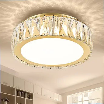 11 Inch Dimmable LED 24W Luxury Crystal Flush Mount Ceiling Light