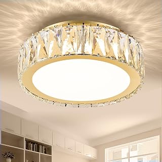 11 Inch Dimmable LED 24W Luxury Crystal Flush Mount Ceiling Light - Image 1