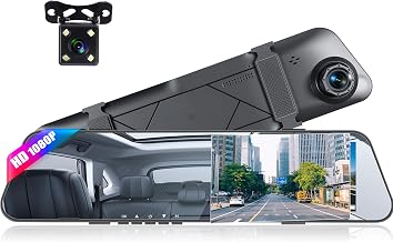 Mirror Dash Cam for Cars,4.5 Inch Rear View Mirror 1080P Front and Rear View Dual Cameras,Super Night Vision,Parking Assistance,24H Parking Monitor,Waterproof Backup Camera