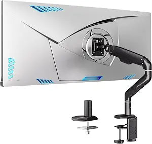 BIZUM Heavy Aluminum Monitor Stand 17 to 43 Inch Monitor Arm, Adjustable-Monitor Mount up to 33lbs with Clamp and Grommet Base, VESA 75x75/100x100mm Black