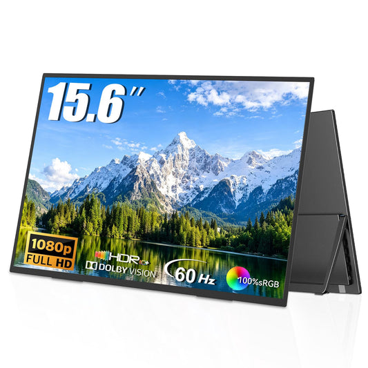 15.6" Portable Monitor 1080P FHD Travel Display,Compatible with Laptops, Desktops, Phones,CNC Metal Frame,It Fully Meets Your Needs for Gaming, Everyday Office Work, Entertainment, and More.