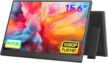 UFYQL Portable Monitor 15.6-inch FHD 1080P Ultra-Slim Travel External Monitor HDR IPS Gaming Display with Kickstand &Speakers USB-C HDMI Plug&Play，for Laptop PC Phone PS4/5 Xbox Switch - Image 1