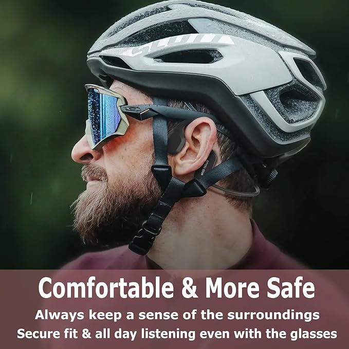 Bone Conduction Wireless Headphones with Magnetic Charging, Open Ear Headphones Bluetooth 5.3 with Mic, Sports Sweatproof Headset for Cycling Running Working Jogging Driving Indoor and Outdoor Use