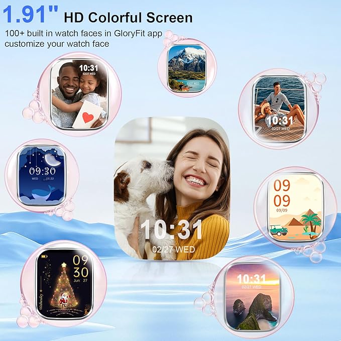 Smart Watch for Men Women (Answer/Make Call), 2025 New 1.91" HD SmartWatch, Fitness Watch with 120+ Sport Modes, IP68 Waterproof, Heart Rate/Sleep Monitor, Pedometer, Activity Tracker for Android iOS