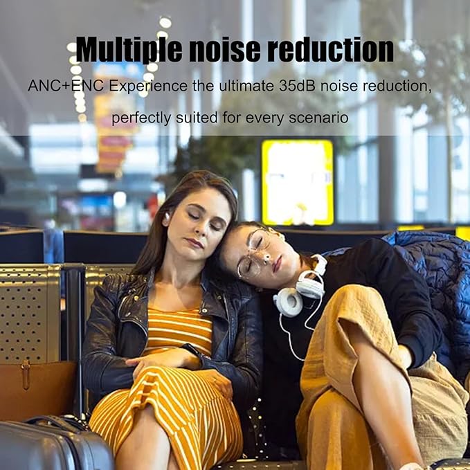 Sleep Earbuds, Wireless Bluetooth 5.3 Invisible Earbuds, Sleeping Headphones for Side Sleepers 35dB Comfortable Noise Cancelling, 28H Playtime Ear Buds, Touch Control Brown
