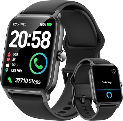 Fitpolo Smart Watches for Men Android & iPhone, Alexa Built-in [1.8" HD Screen] IP68 Waterproof Fitness Watch with Bluetooth Call (Answer/Make), Heart Rate/Sleep/SpO2 Monitor, 105+ Sports Tracker