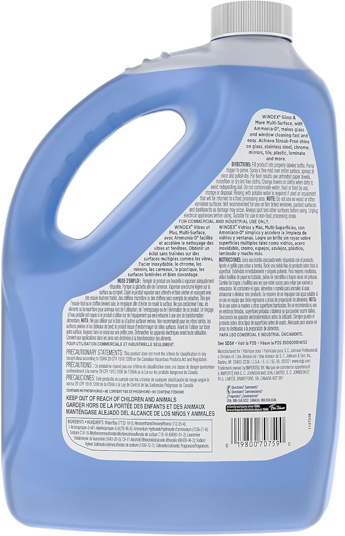 Windex Glass Cleaner with Ammonia-D, Floral, 128 oz., 1-Count
