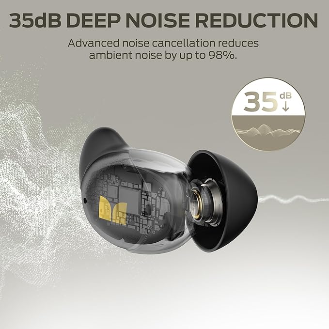 Monster Sleep Ear200, Wireless in-Ear Headphones, Bluetooth 6.0 Sleep Headphones, with ANC Active Noise Cancellation Designed for Side Sleepers, 30 Hours of bass Stereo Sound.