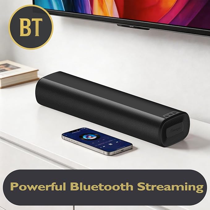 LEMEGA Edge X1 2.0 Soundbar for TV with HDMI ARC, 50W RMS Powerful Speaker, Bluetooth Streaming, Optical, AUX & USB, Compact Wall-Mountable Sound Bar for Gaming and More