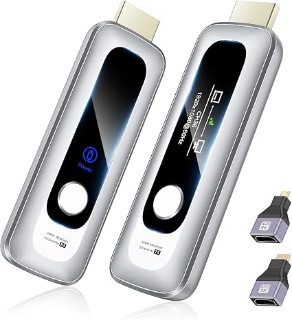 Wireless HDMI Transmitter and Receiver 328FT/100M Real-Time LCD Display