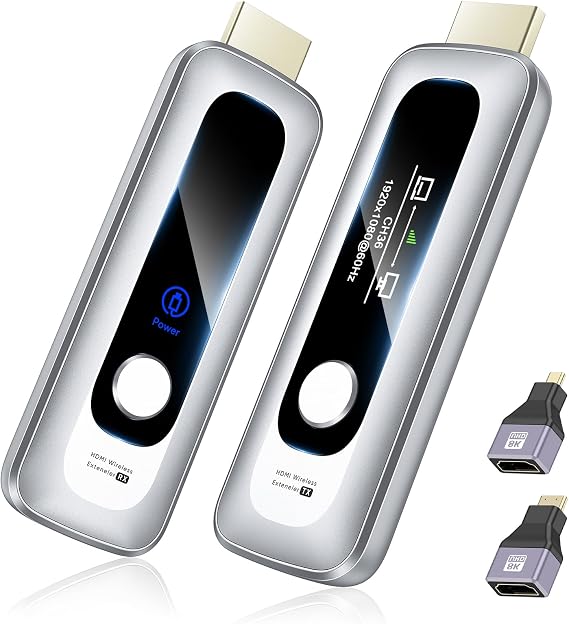 Wireless HDMI Transmitter and Receiver 328FT/100M Real-Time LCD Display