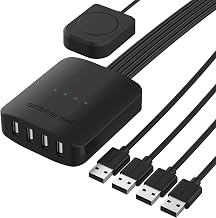 SABRENT USB 2.0 Sharing Switch for 4 Computers, LED Indicators (USB-USS4) - Image 1