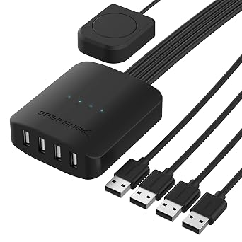 SABRENT USB 2.0 Sharing Switch for 4 Computers, LED Indicators (USB-USS4)
