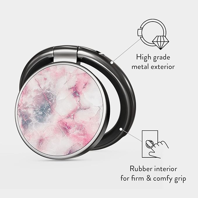BURGA Cell Phone Ring, Holder Grip and Stand - Finger Phone Grip for Back of Smartphone Case, Kickstand 360 Rotation, Universal Ring for iPhone Samsung Galaxy Huawei Google Pixel, Stylish Accessories