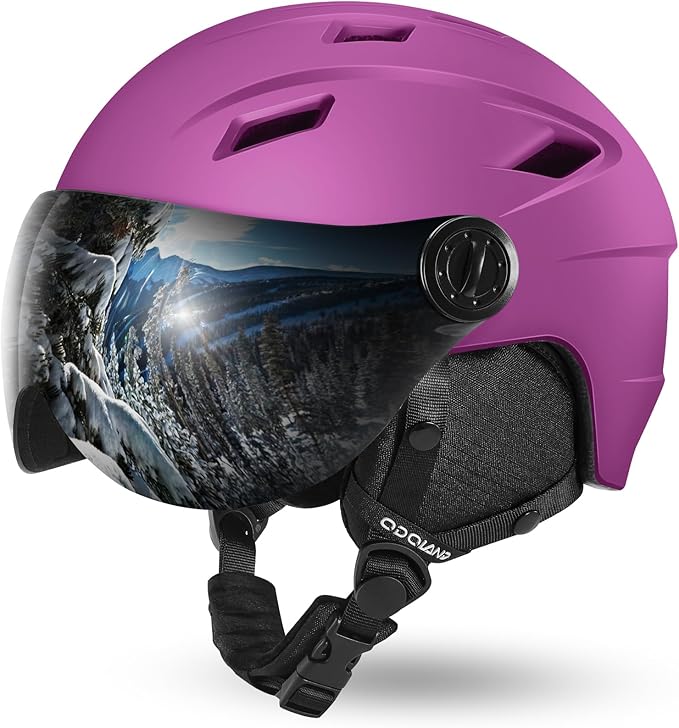 Odoland Ski Helmet with 2-in-1 Visor Goggles, Light Weight Snowboard Helmet for Men Women, Snow Sport Helmets for Skiing, Skating, Snowboarding
